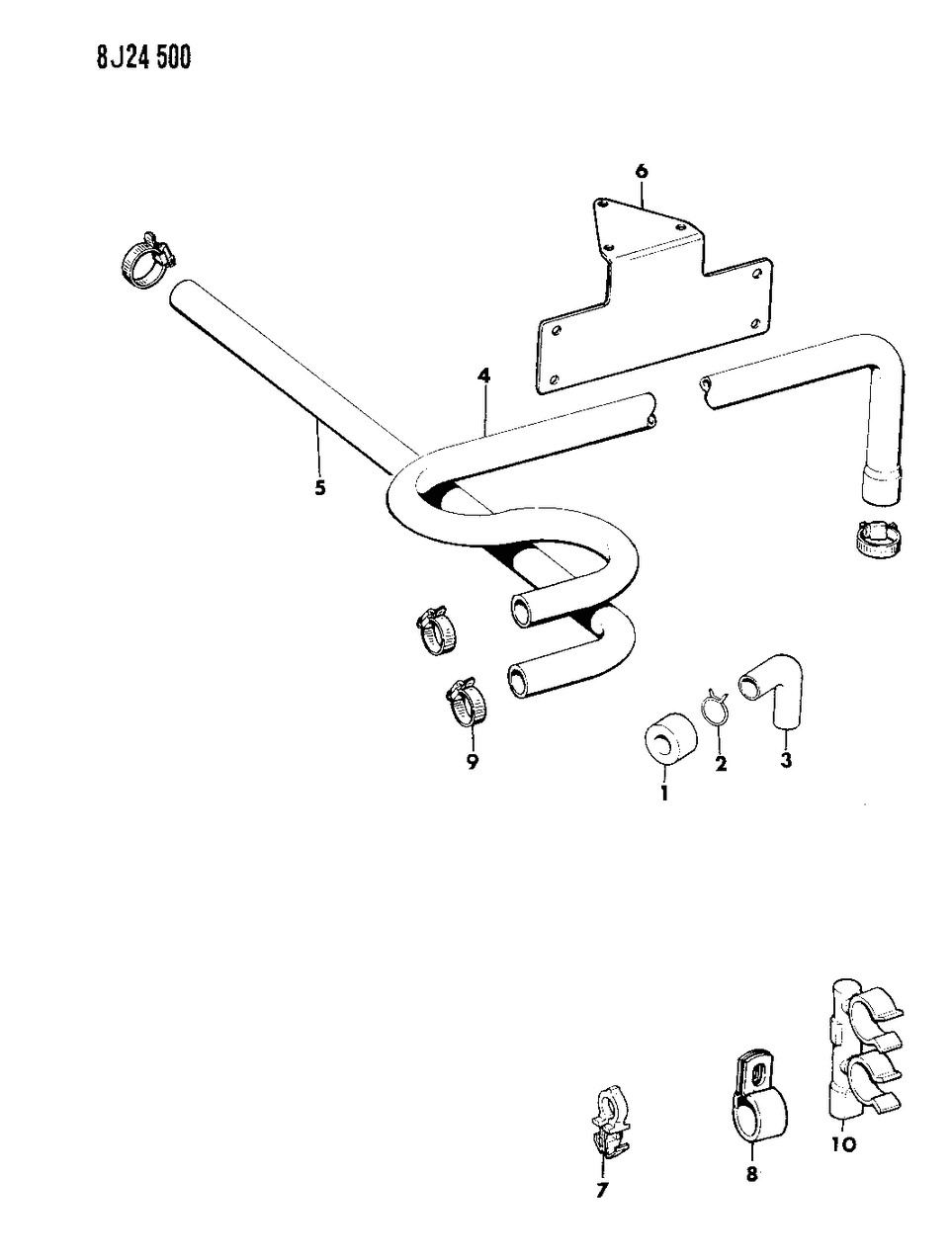 Mopar 52003912 Hose Heater Core To Water