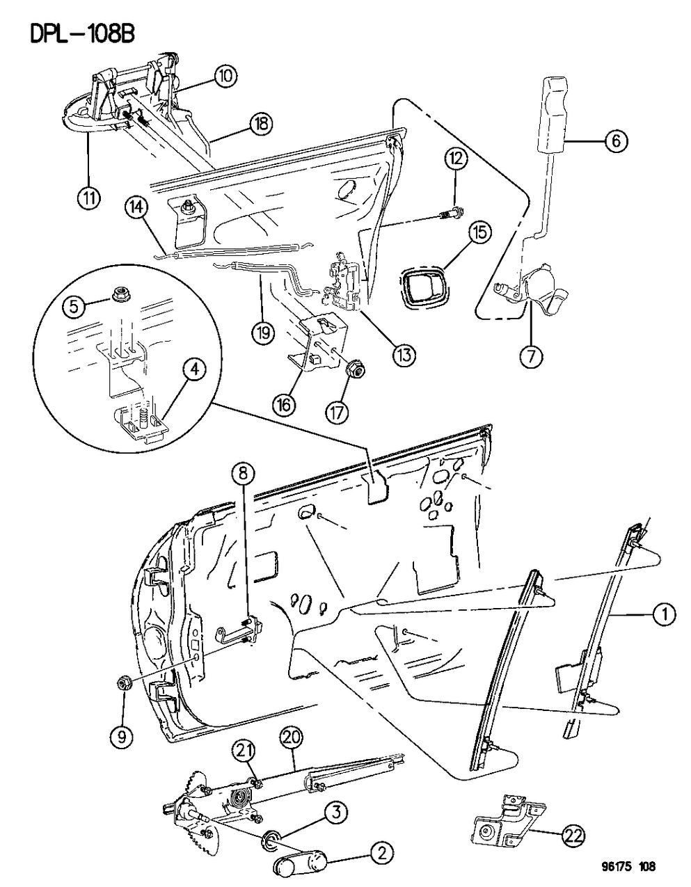 Mopar FW80PF8 Handle Assembly, Window Regulator