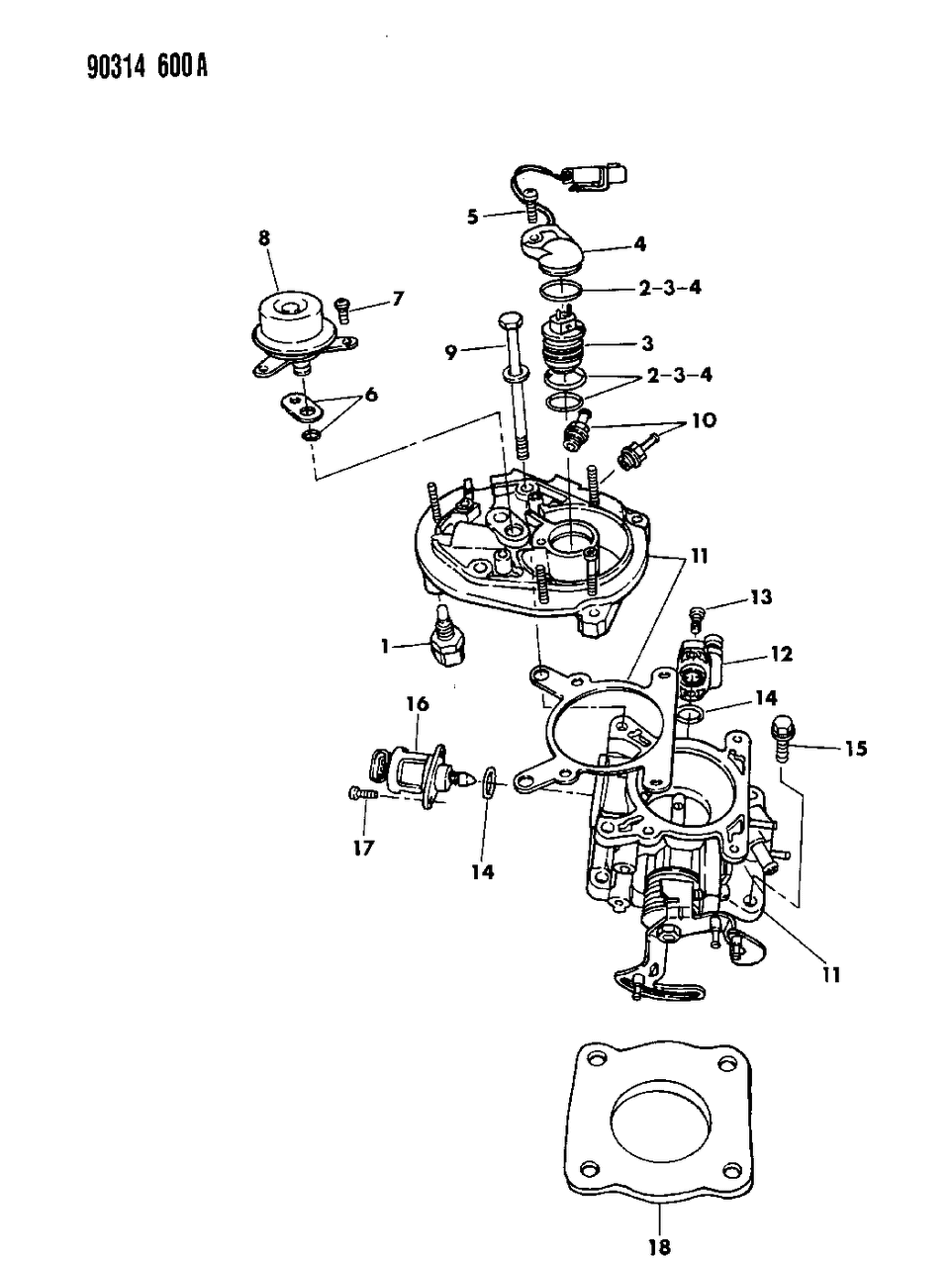 Mopar 4740202 Throttle Body - Casting Pkg - 2.5L