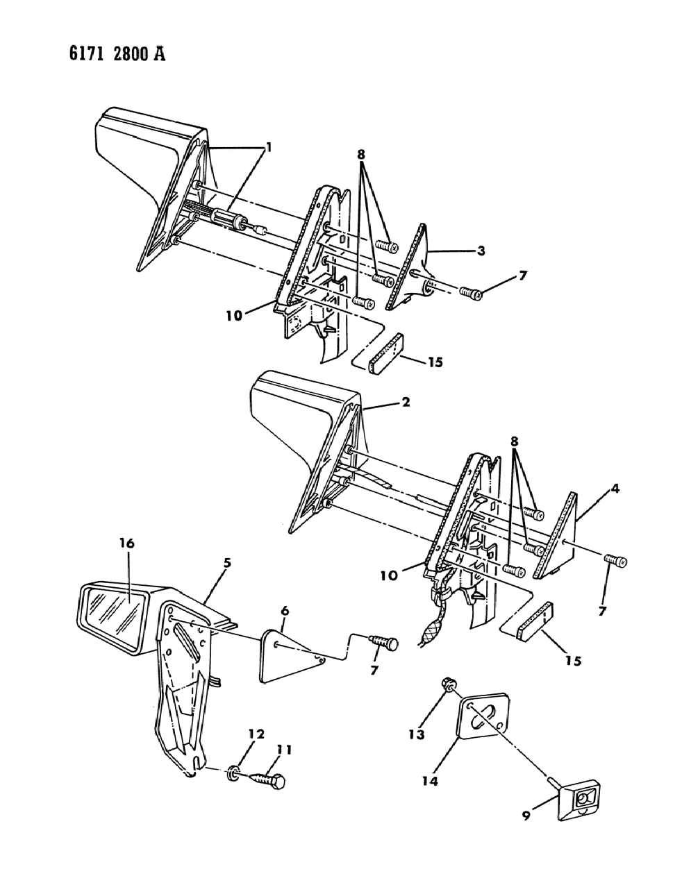 Mopar 4318438 Rectangular Remote Control Mirror Package