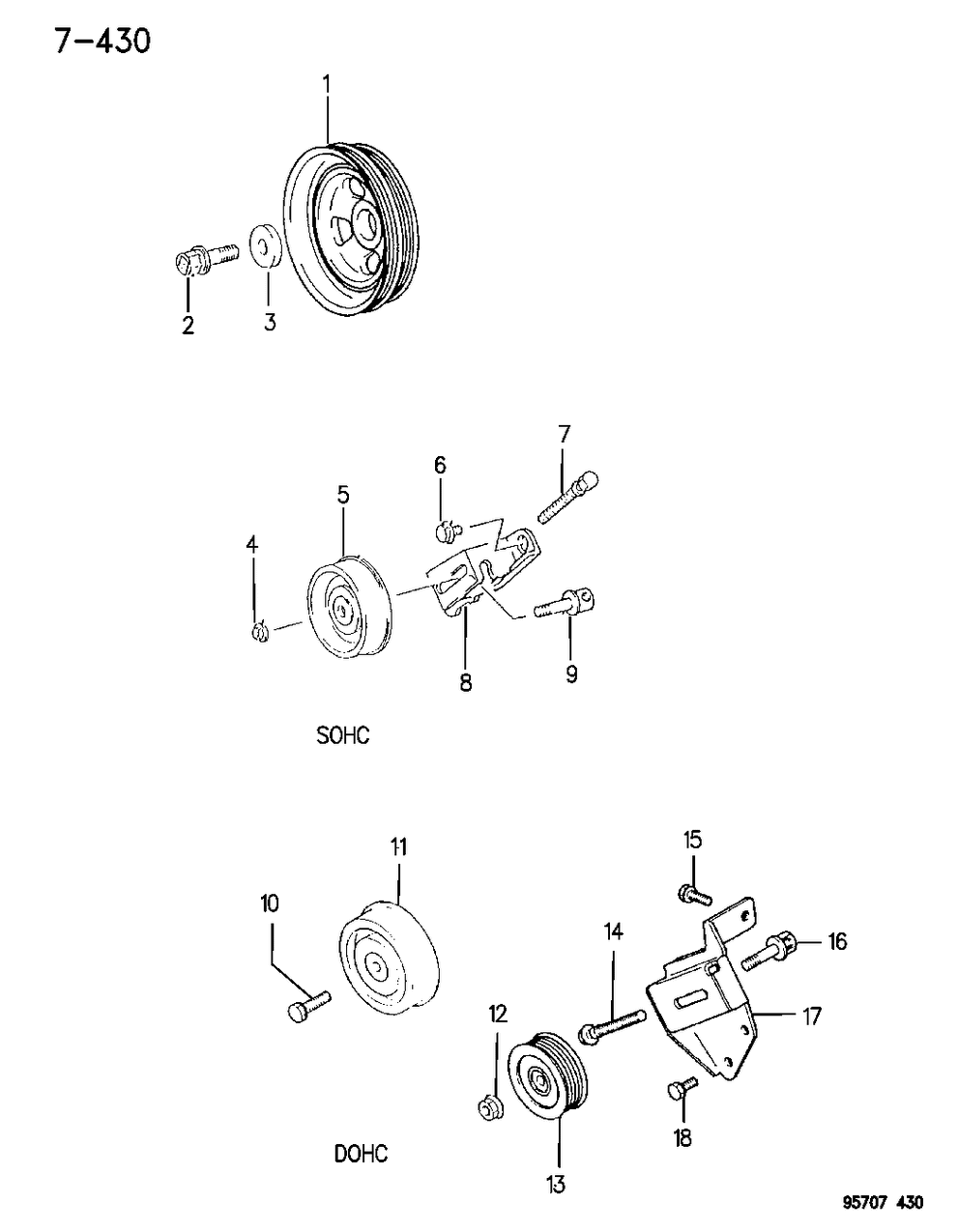 Mopar MF241886 Bolt-TENSIONER PULLEY Mounting