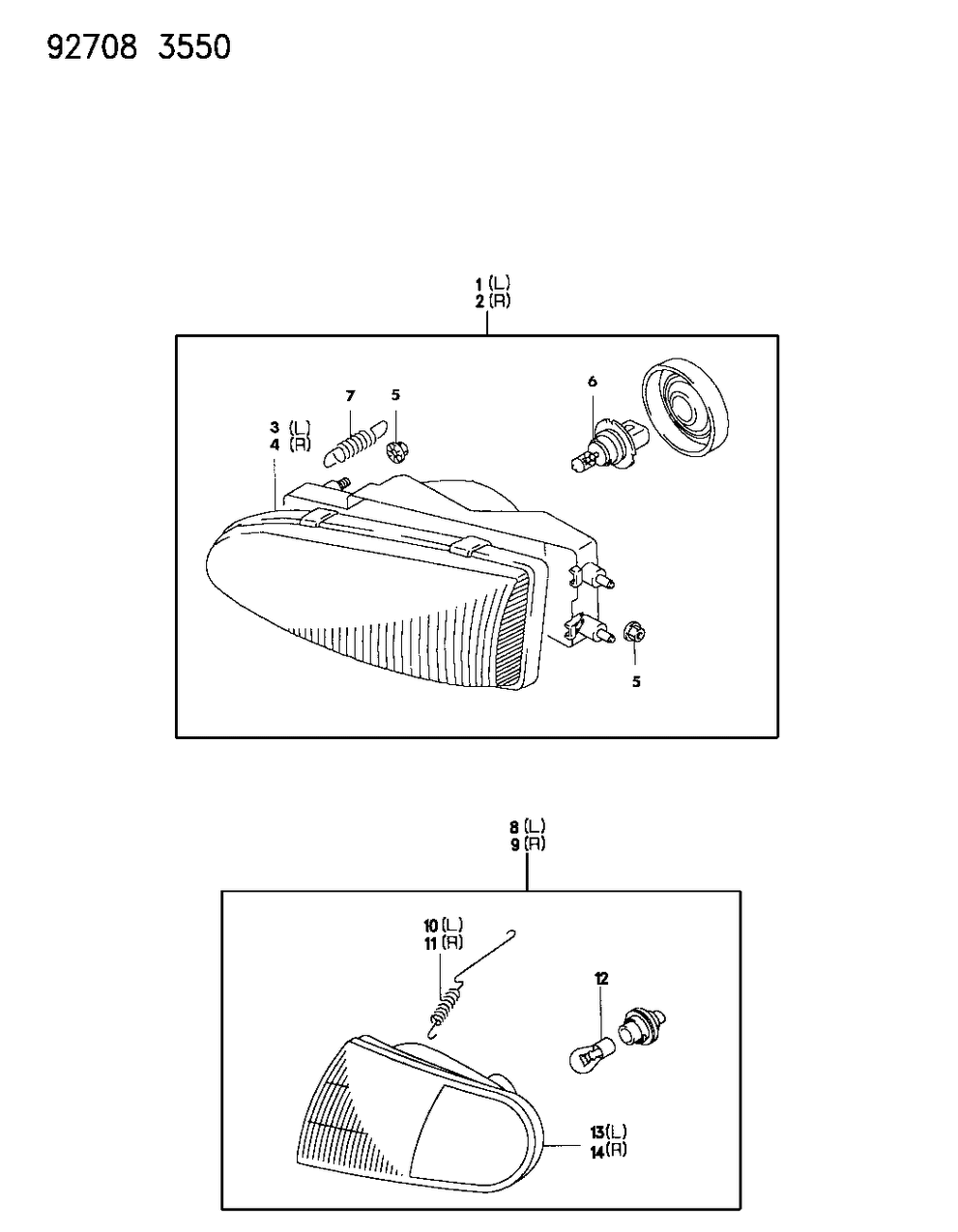 Mopar MB929470 Lamp Front Combination