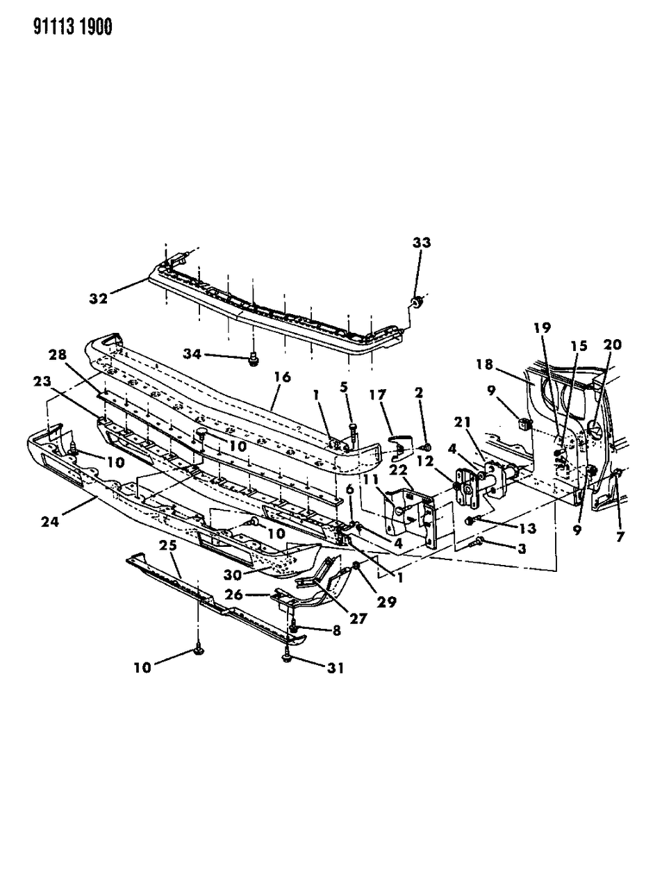 Mopar 4388884 ABSORBER Front Bumper 5 Mph