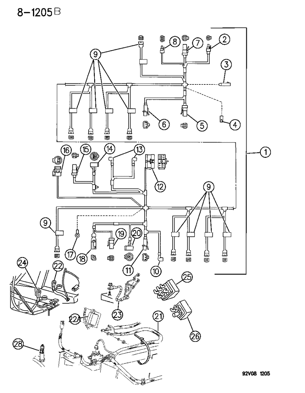 Mopar 4643109 Wiring Engine Ground Asm