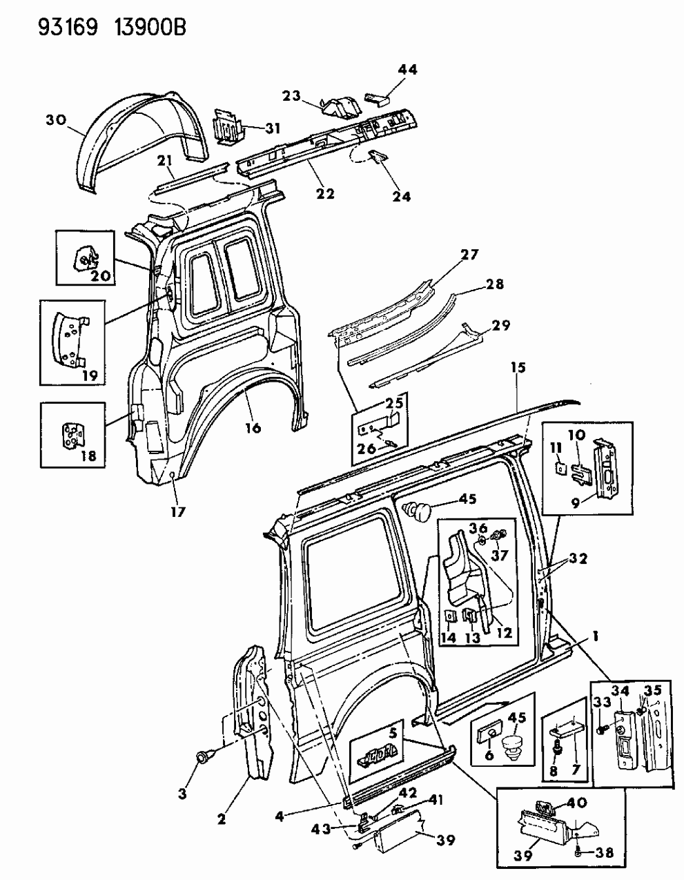 Mopar 4674746 Panel-B/S/A Rear W/WINDOW Right