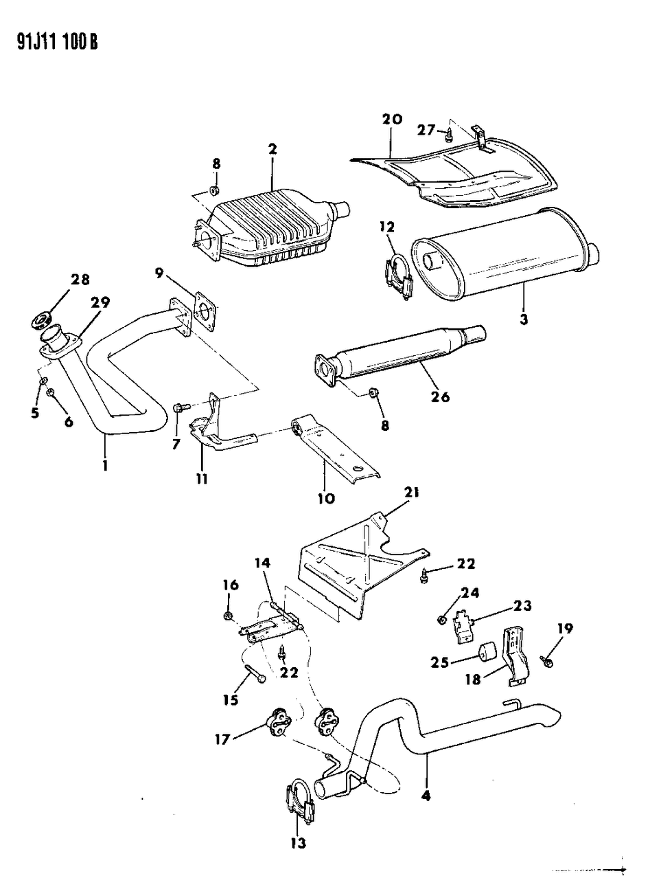 Mopar 52019136 Muffler And Tailpipe Assembly