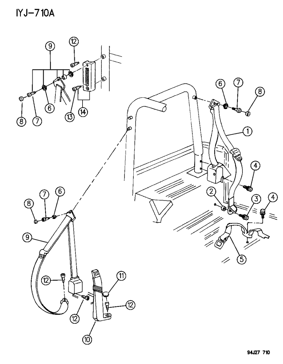 Mopar 55217083 Rear Left Retractor Seat Belt