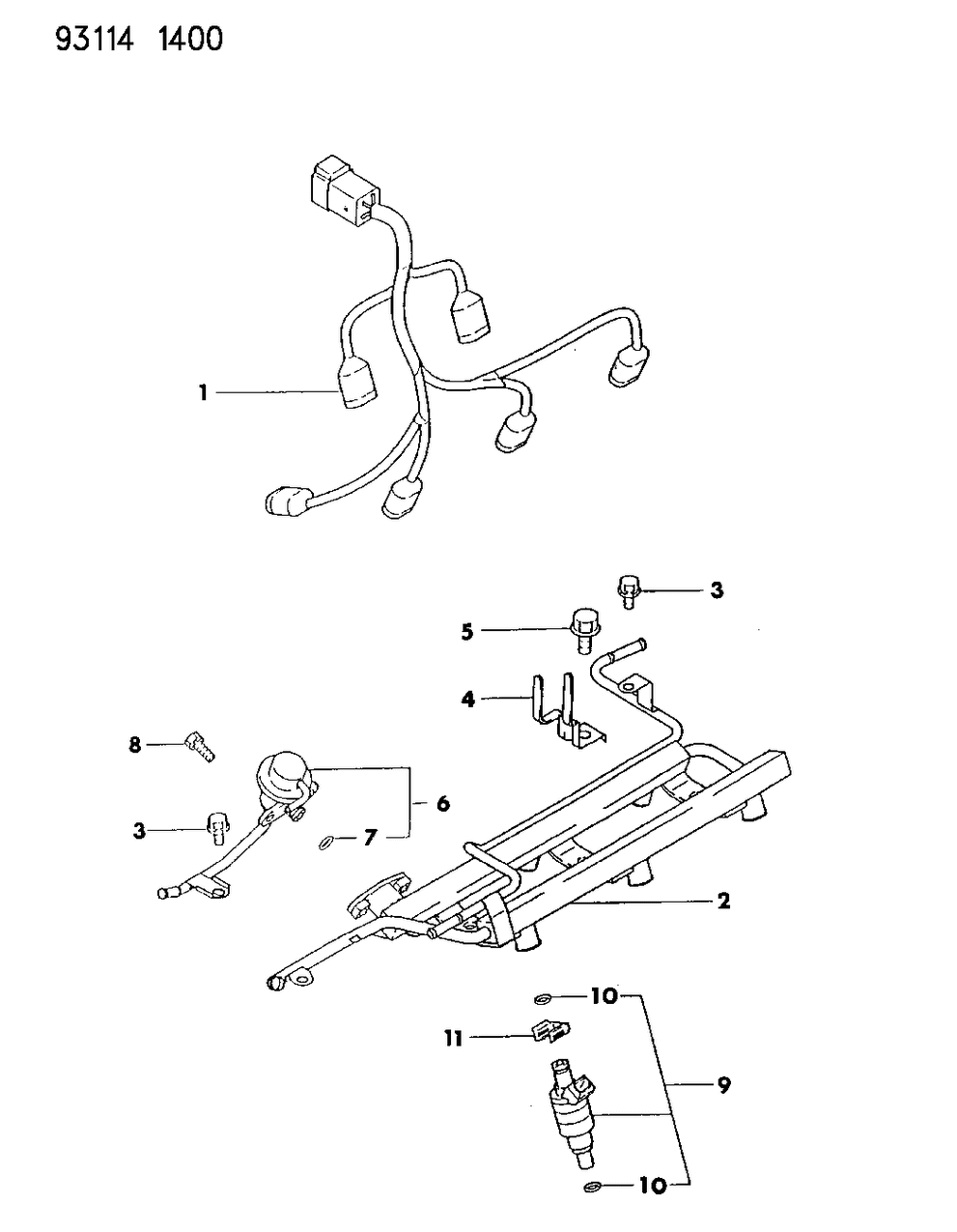 Mopar MD162946 Harness, W/Clips Fuel Injector Wiring