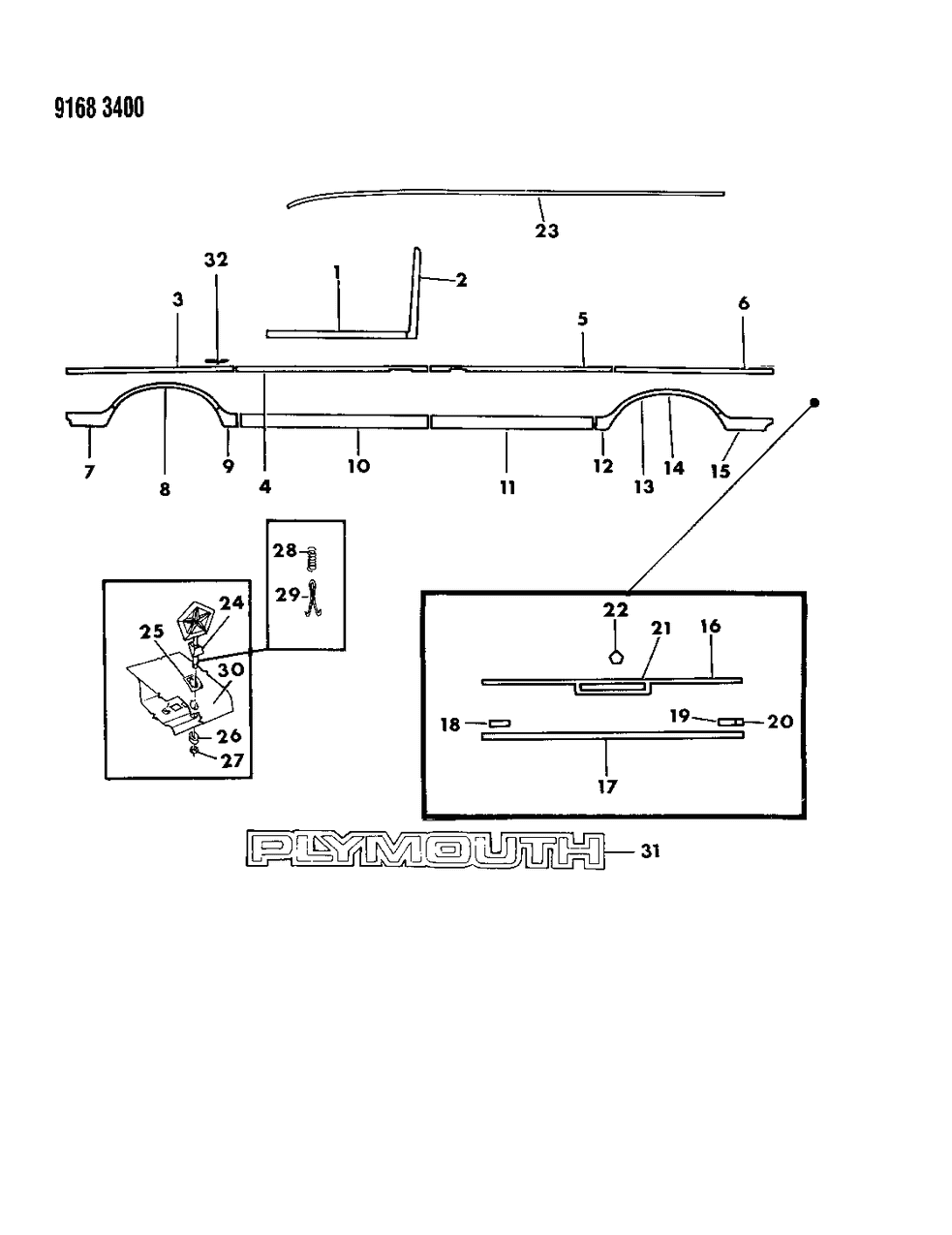 Mopar 4491530 MOULDING-Front Door Window Frame Rear