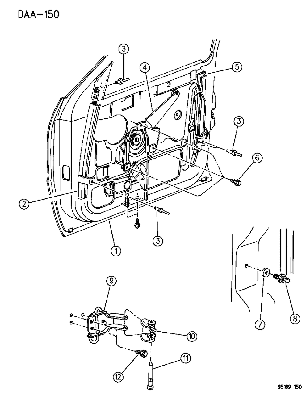 4615547 Mopar Motor Window Regulator