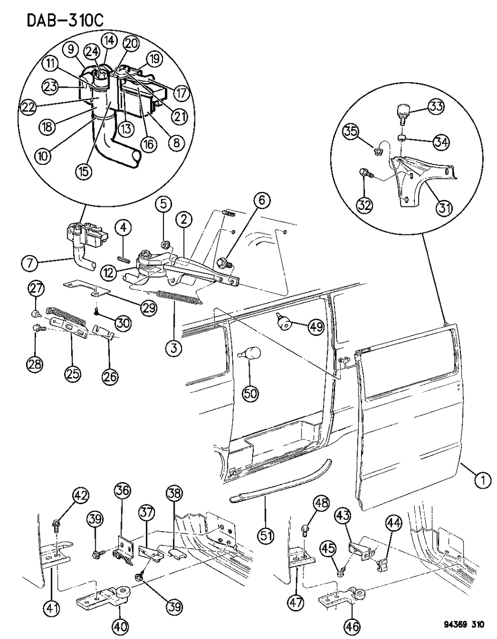 Mopar 3636934 Spring-Side Cargo Door Hinge