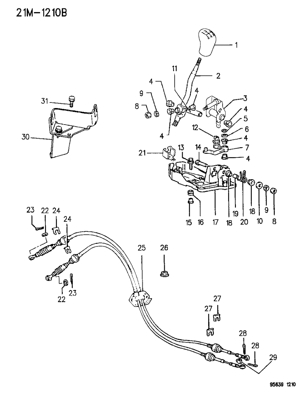 Mopar MB910538 Cable, Gearshift Control