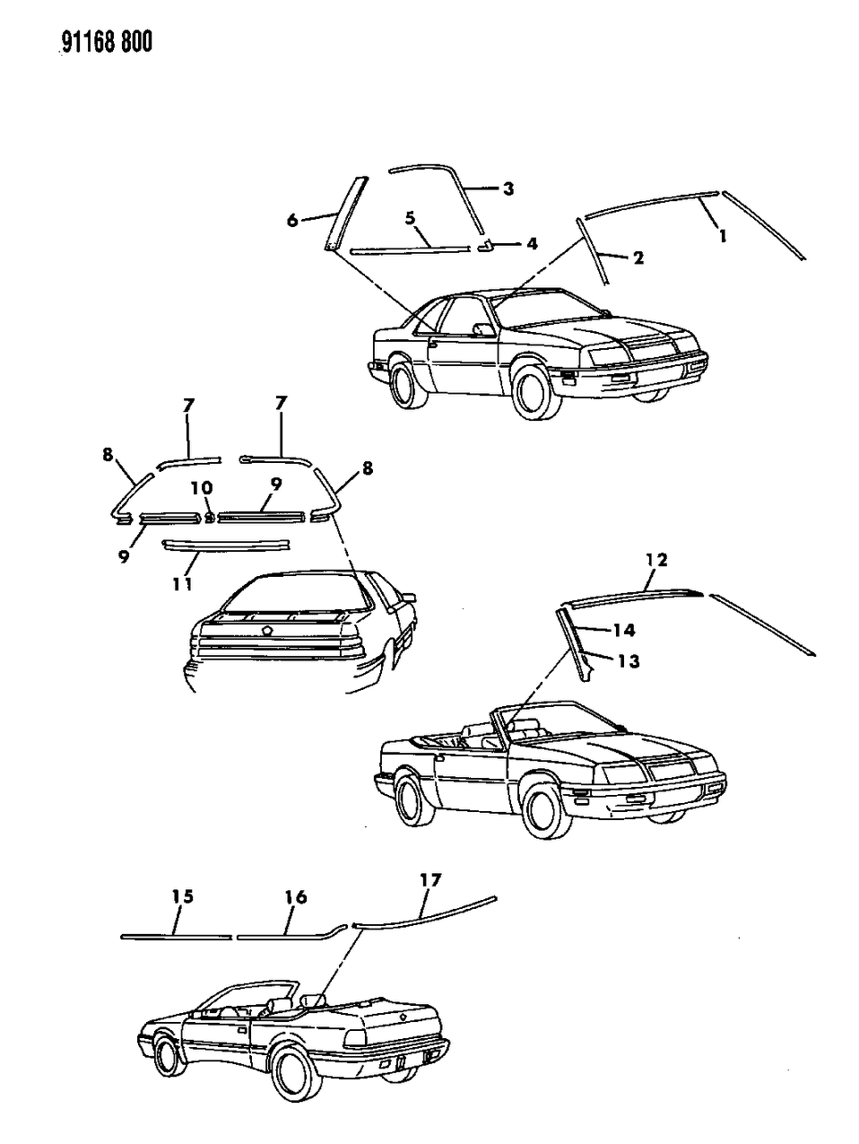 Mopar 6004111 RETAINER Asm Rear Window Outside Si