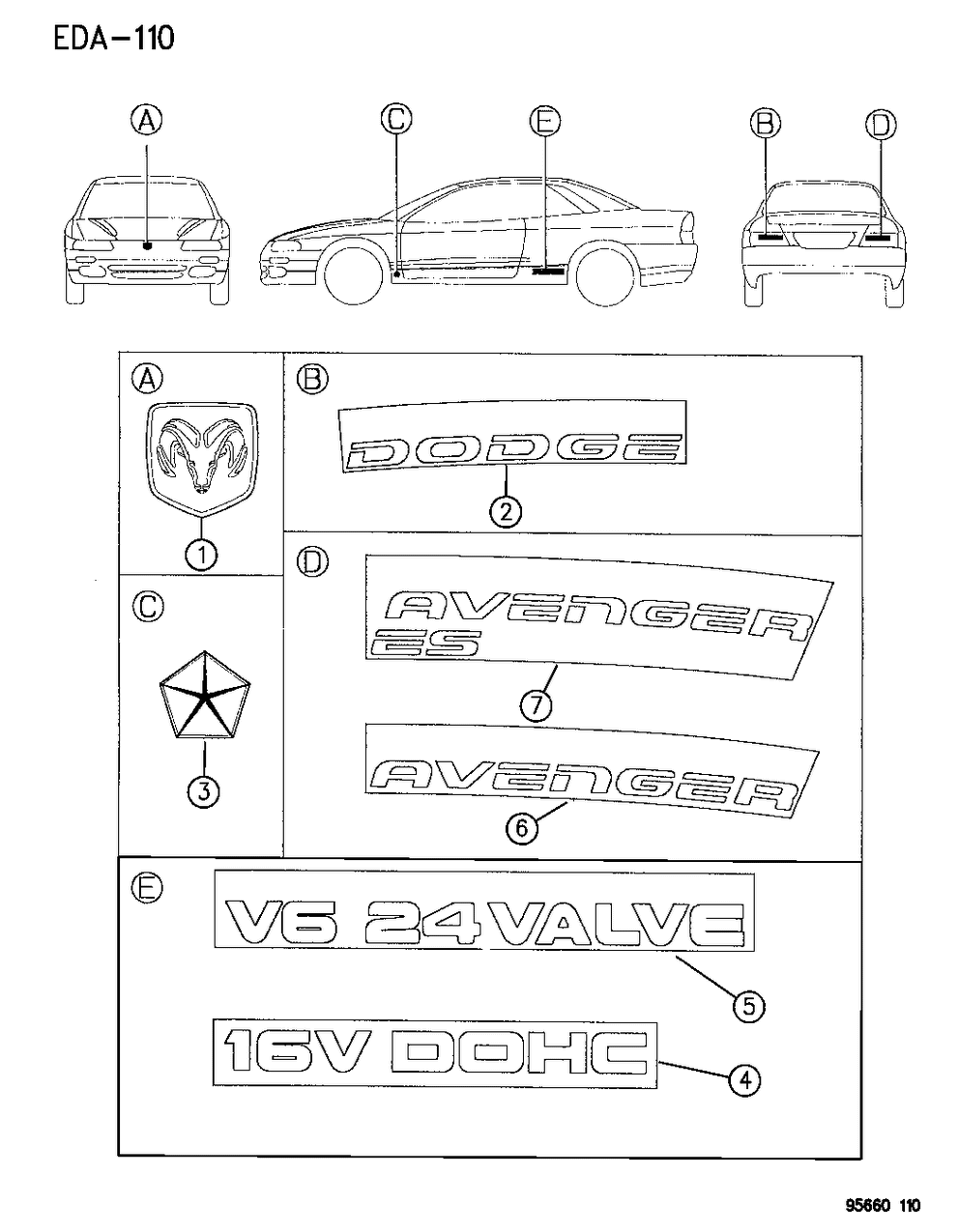 Mopar MR733130 Nameplate