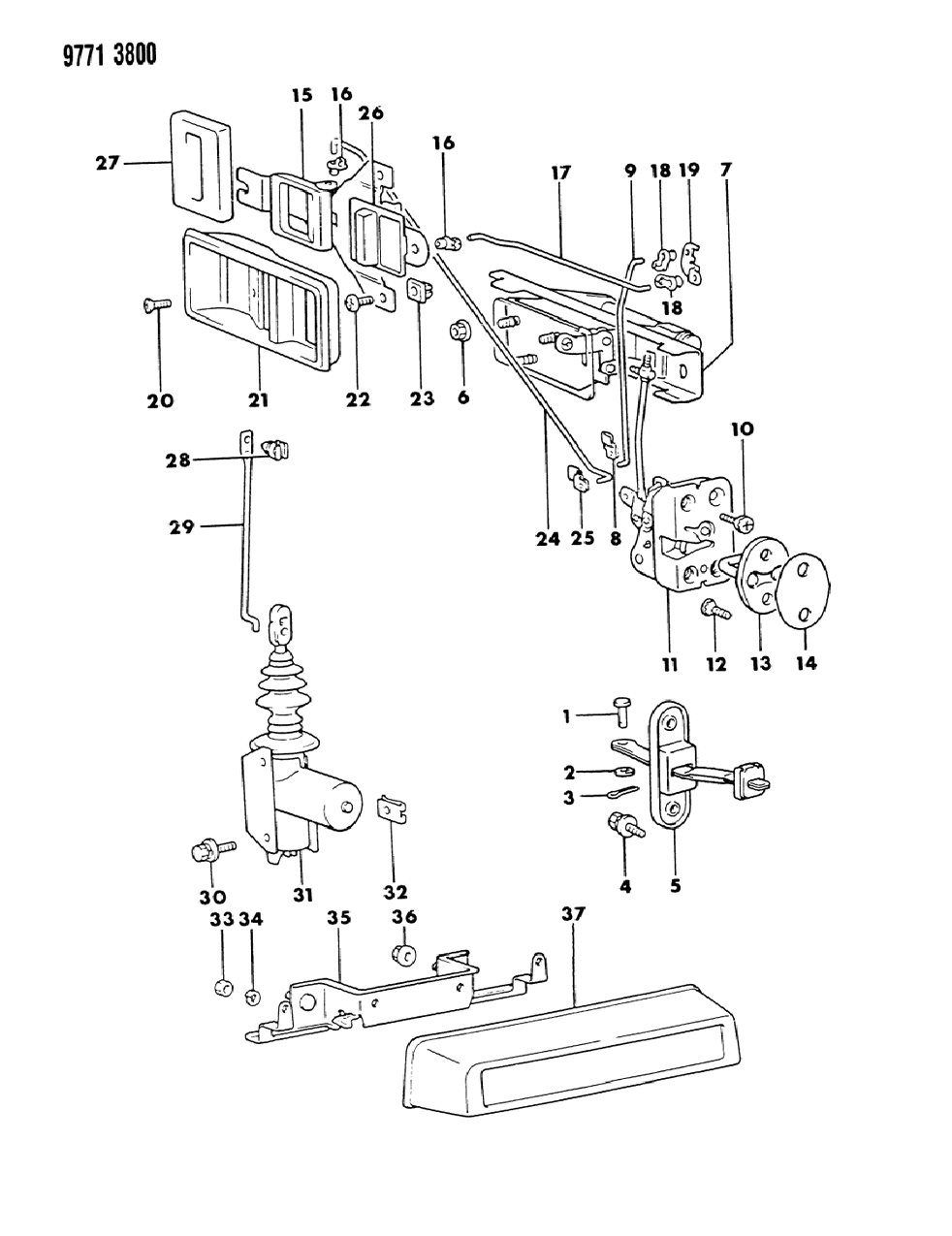 Mopar MS240042 Bolt-Front Door Locking