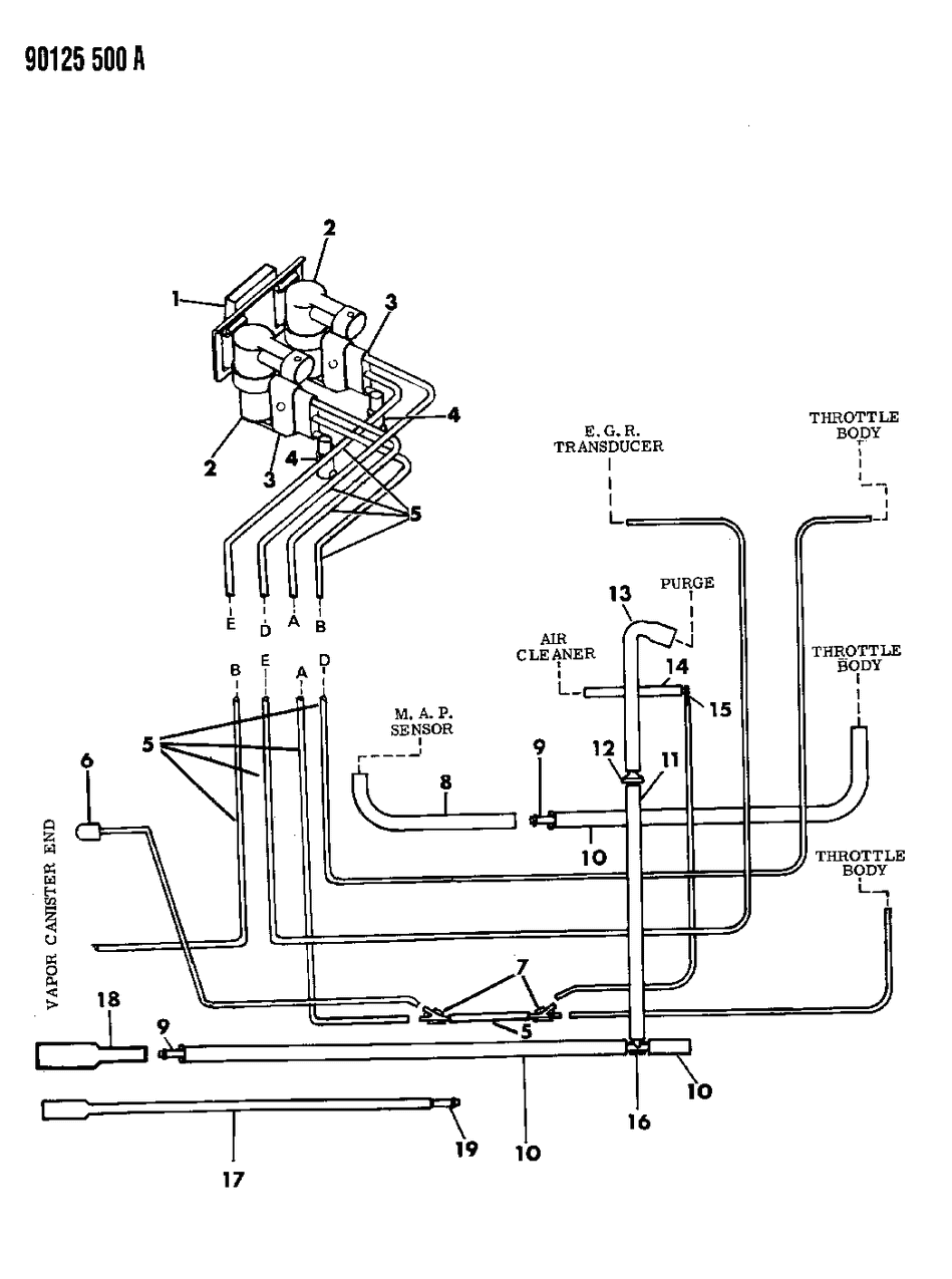 Mopar 4405017 Tube Formed Vapor 1/4 To