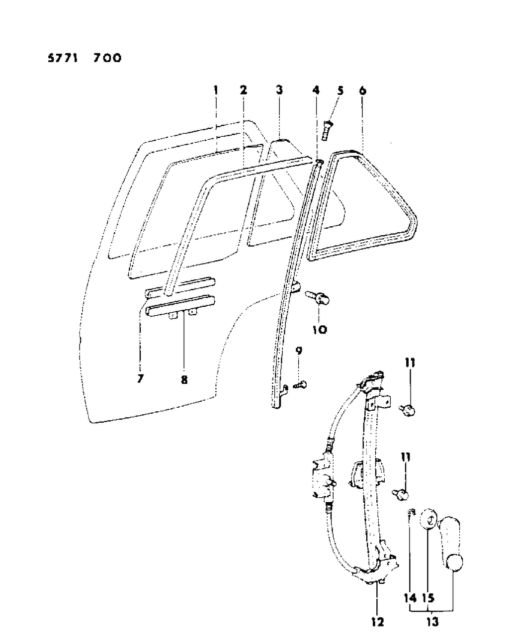 Mopar MB258759 Rear Door Glass Regulator