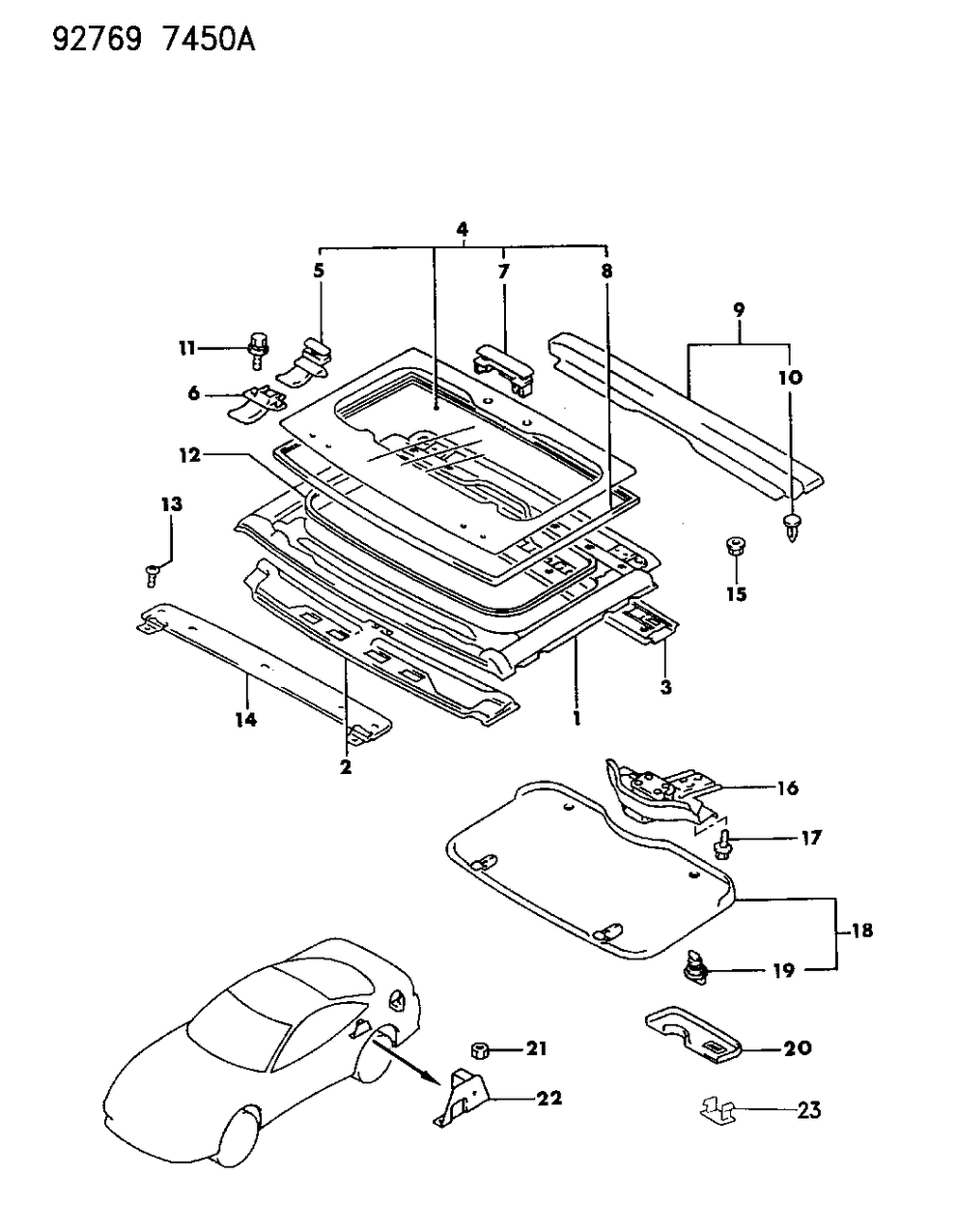 Mopar MB641203 Hinge-SUNROOF Lid Male