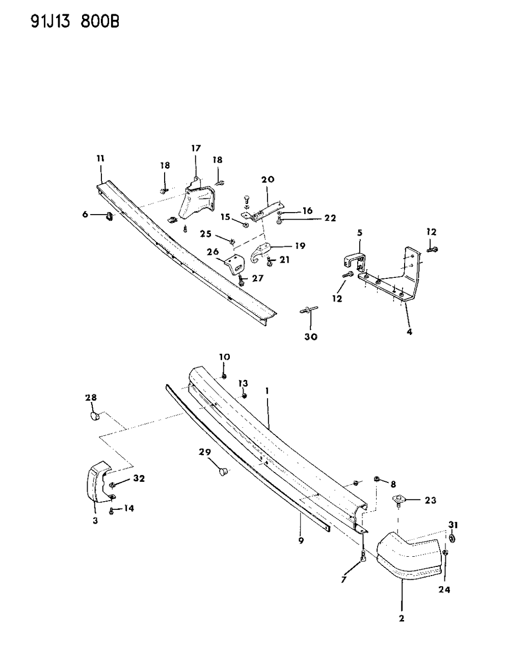 Mopar 55234619 Bar-Bumper Impact-Rear-Bright