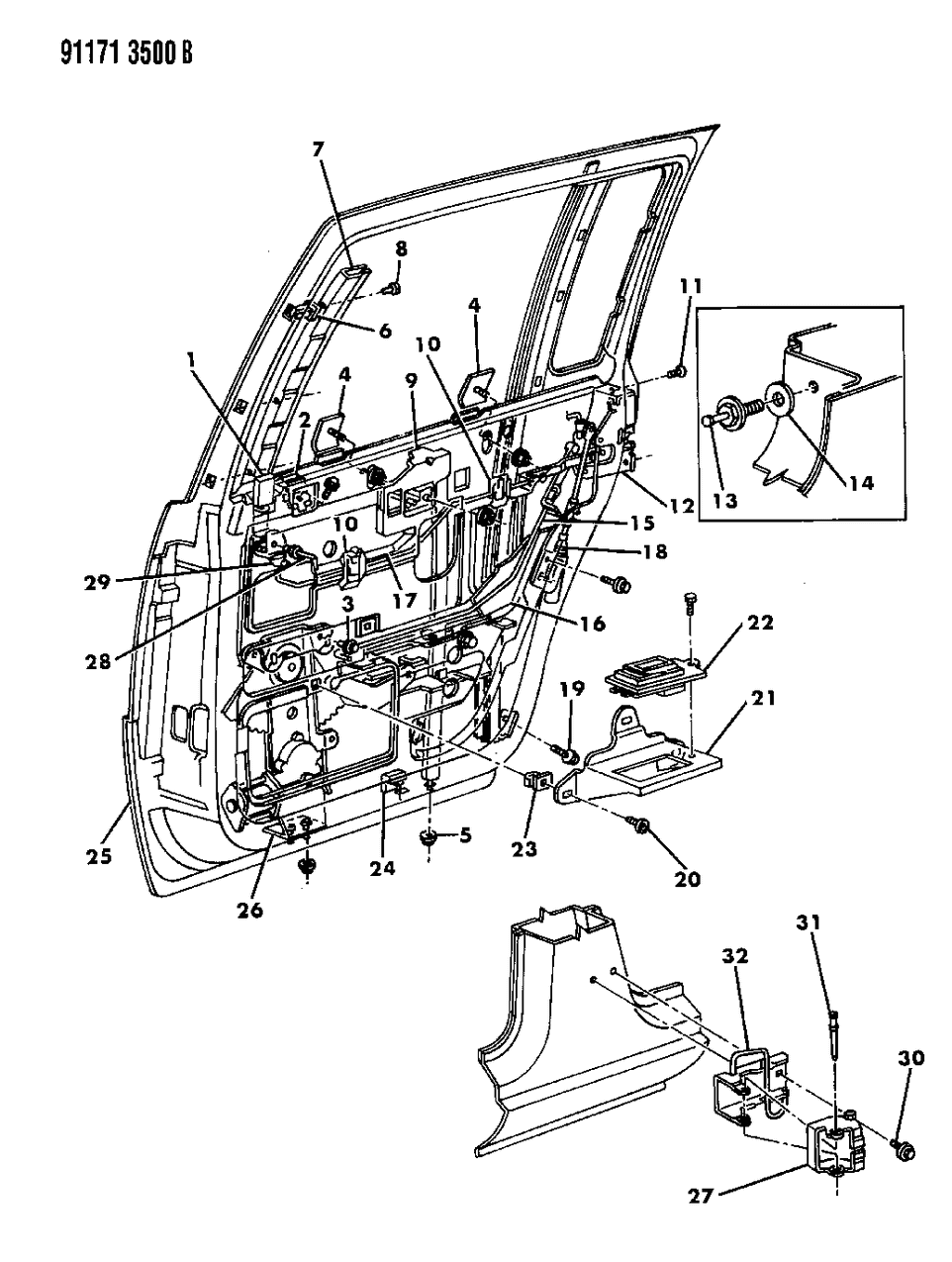 Mopar 4615213 Rear Door Body Half Lower Hinge