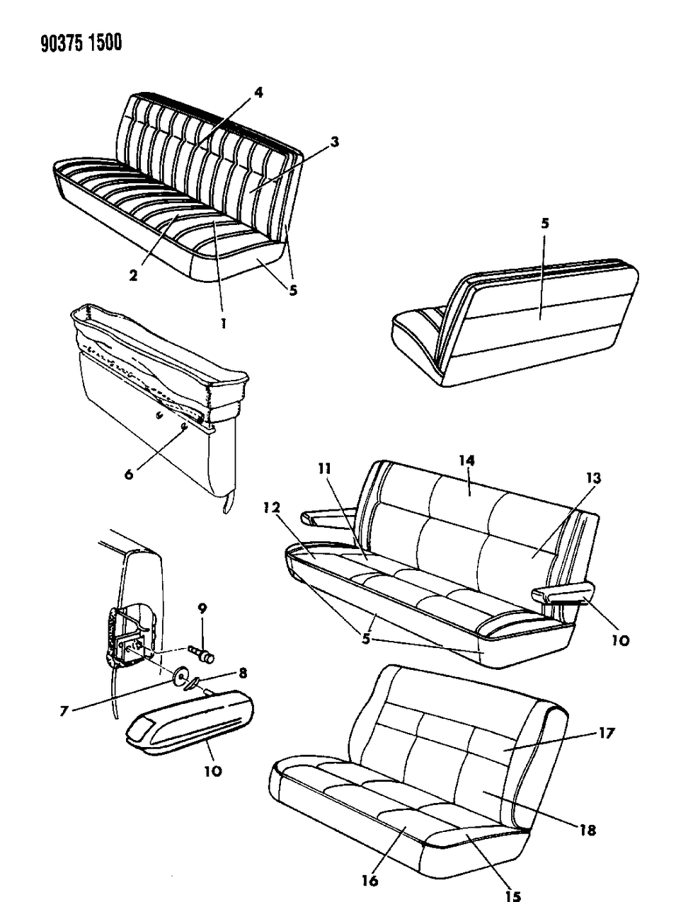 Mopar 5CL84LB7 Rear Seat Cushion Cover