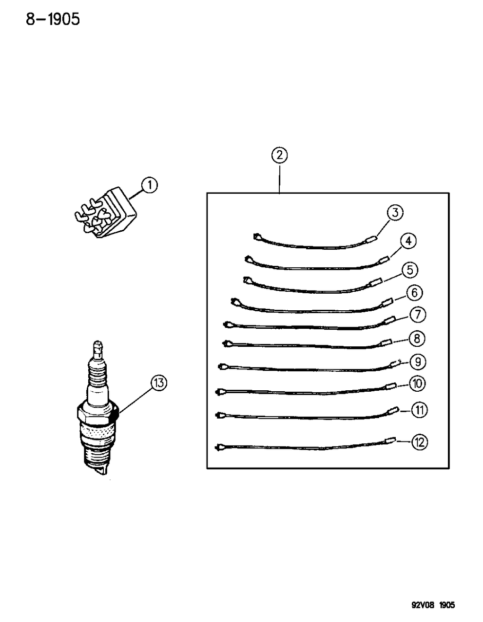 Mopar 5245430 Wire SPARKPLUG #1 V10