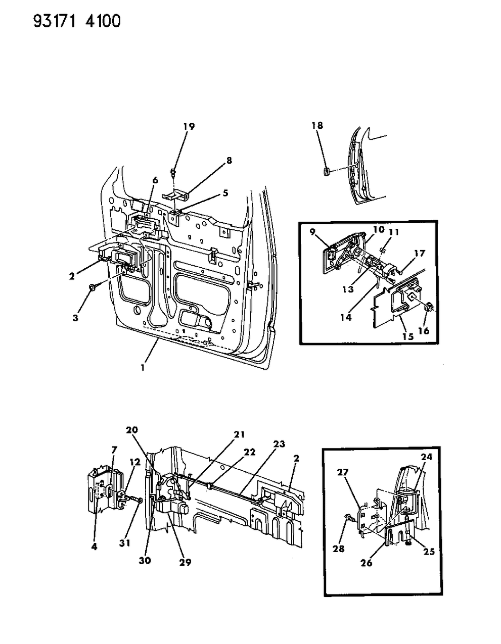 D504MM6 Mopar Knob-& P/ROD Front Door Lock
