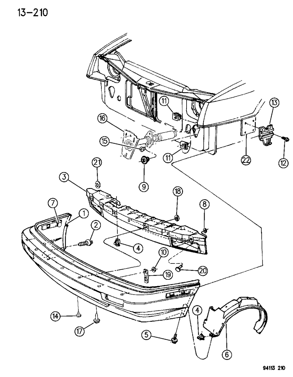 Mopar 4451859 Plate-Front Bumper FASCIA To Body