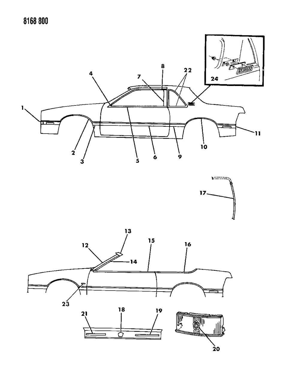 Mopar 4321804 Lamp Assembly , Rear Bumper Nerf Extension & Side Marker (P.A.R.), Right