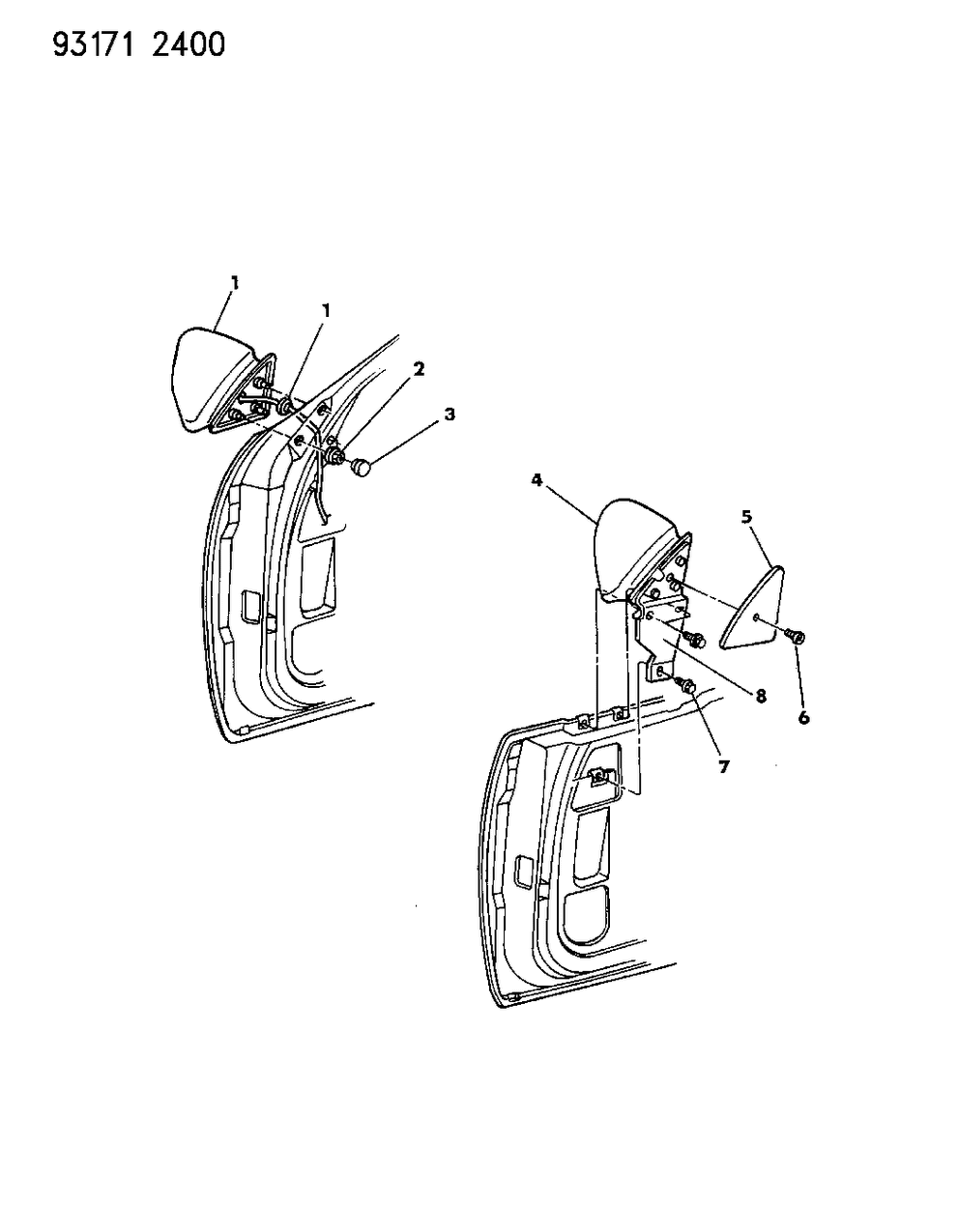 Mopar 4299446 Cover-Front Door Outside REAR/V Mirror