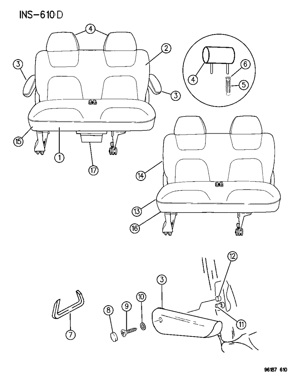 Mopar QD71SK5 ARMREST and Cover