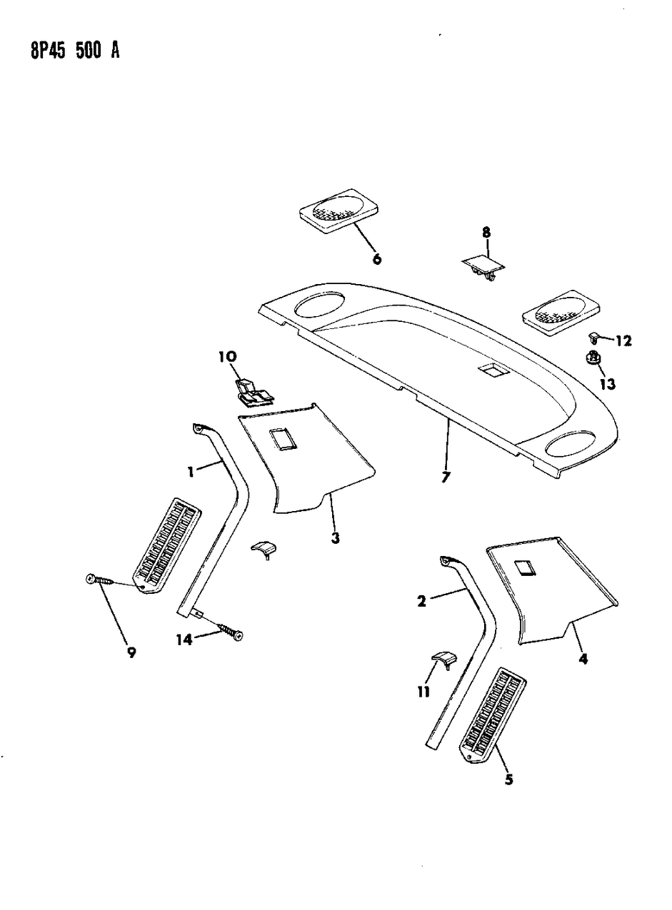 Mopar 35018354 Grille-Assembly Rear Shelf PANL C Cord