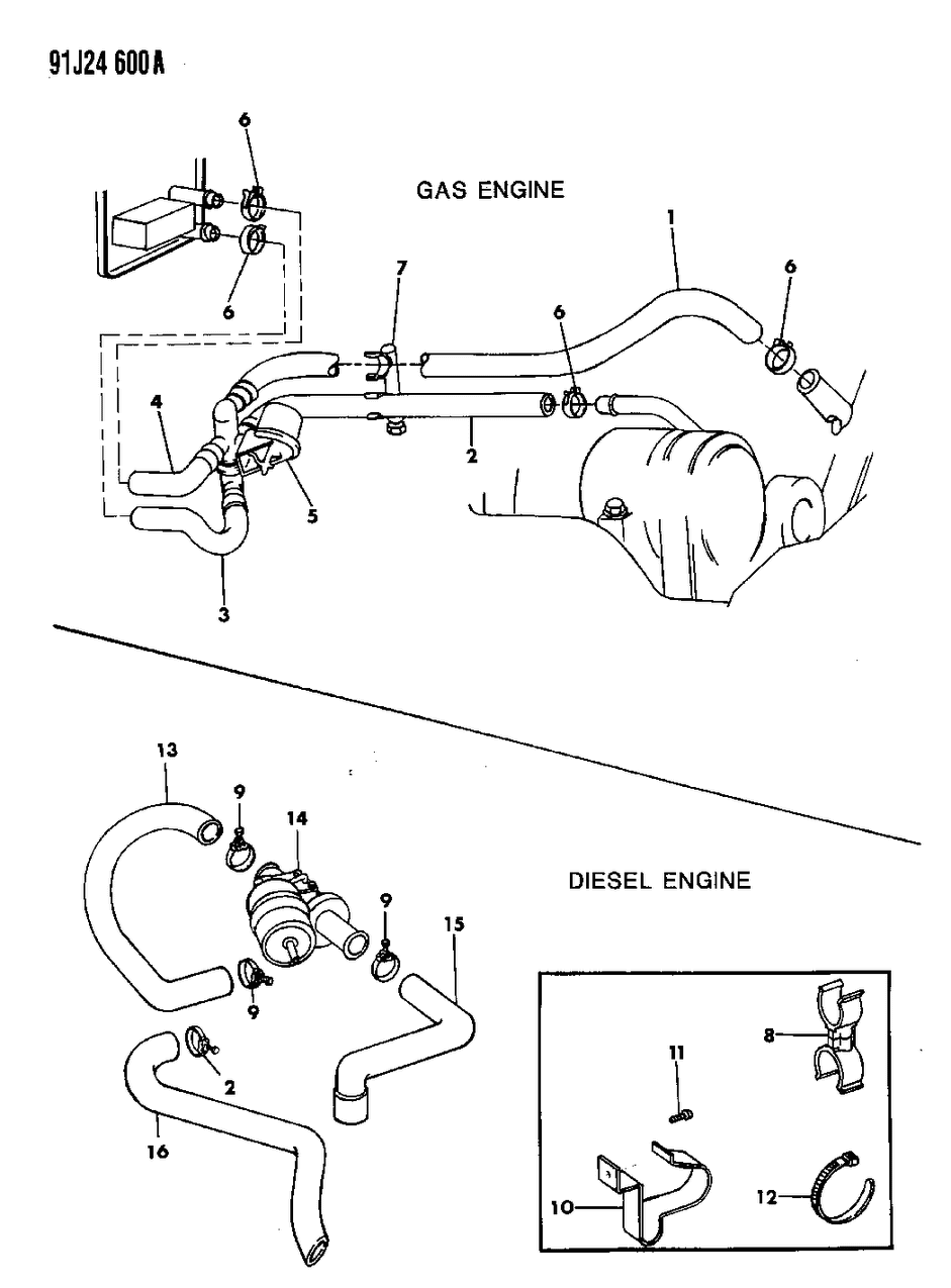 Mopar 55036161 Hose-Water Pump To Valve Return