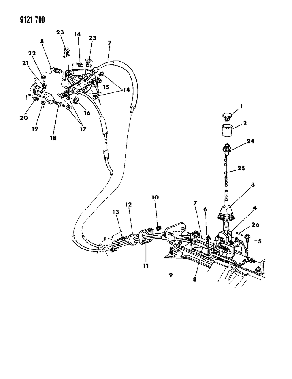 Mopar 4504305 Cable, G/Shift Control Selector, 51.00" Lg.