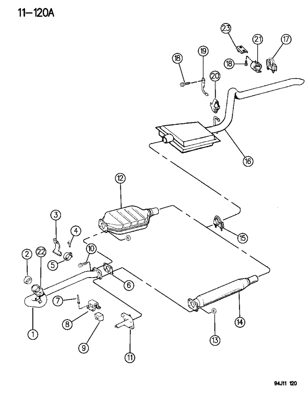 Mopar 52022039 Muffler And Tailpipe Assembly With Hanger