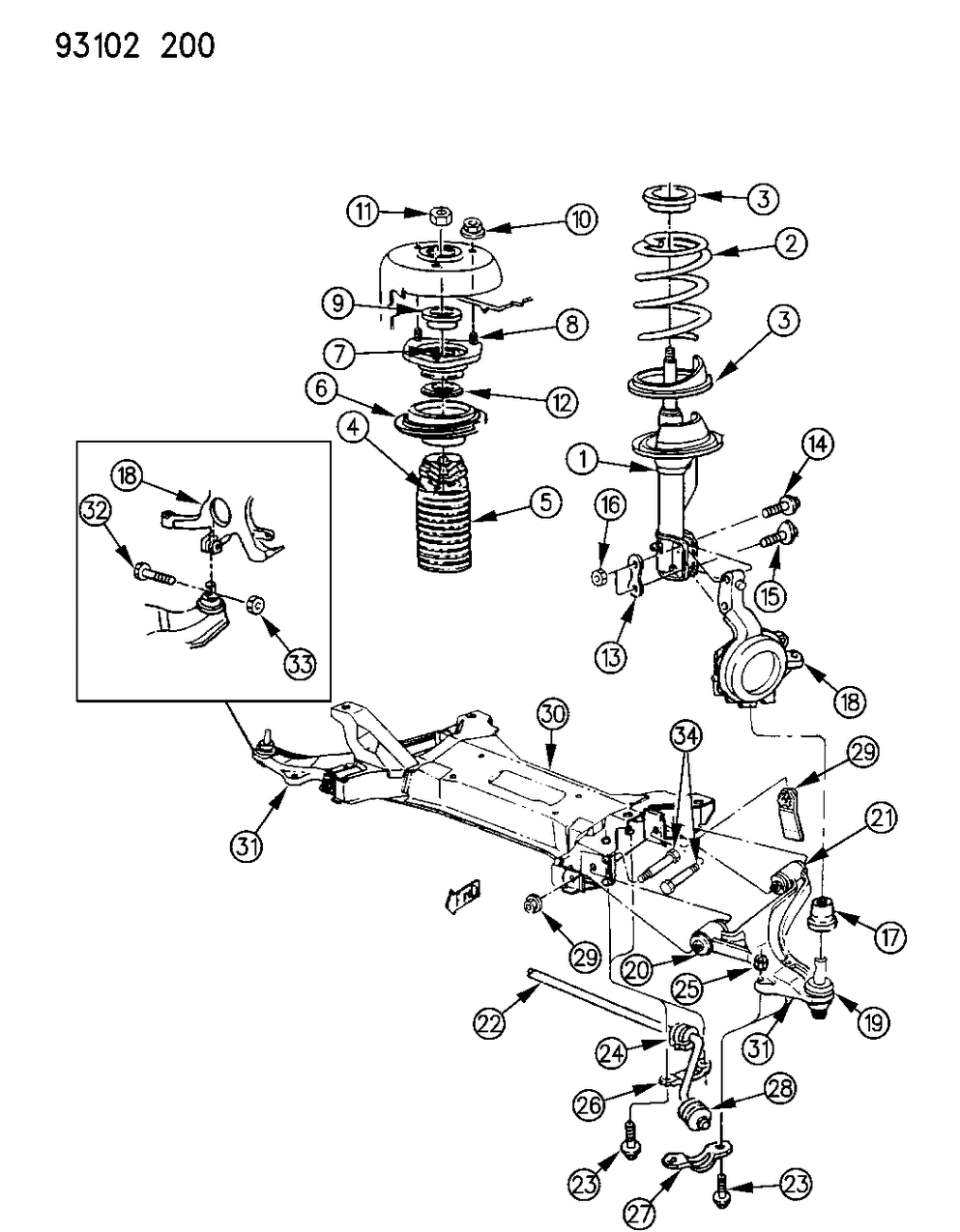 Mopar 4449819 Front Suspension Steering Knuckle Left