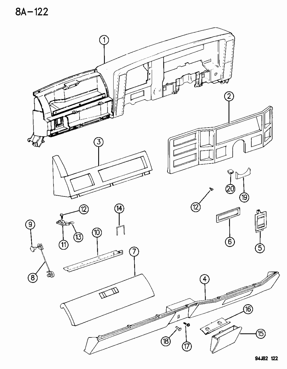 Mopar 5EY13SY6 Instrument Panel-RHD