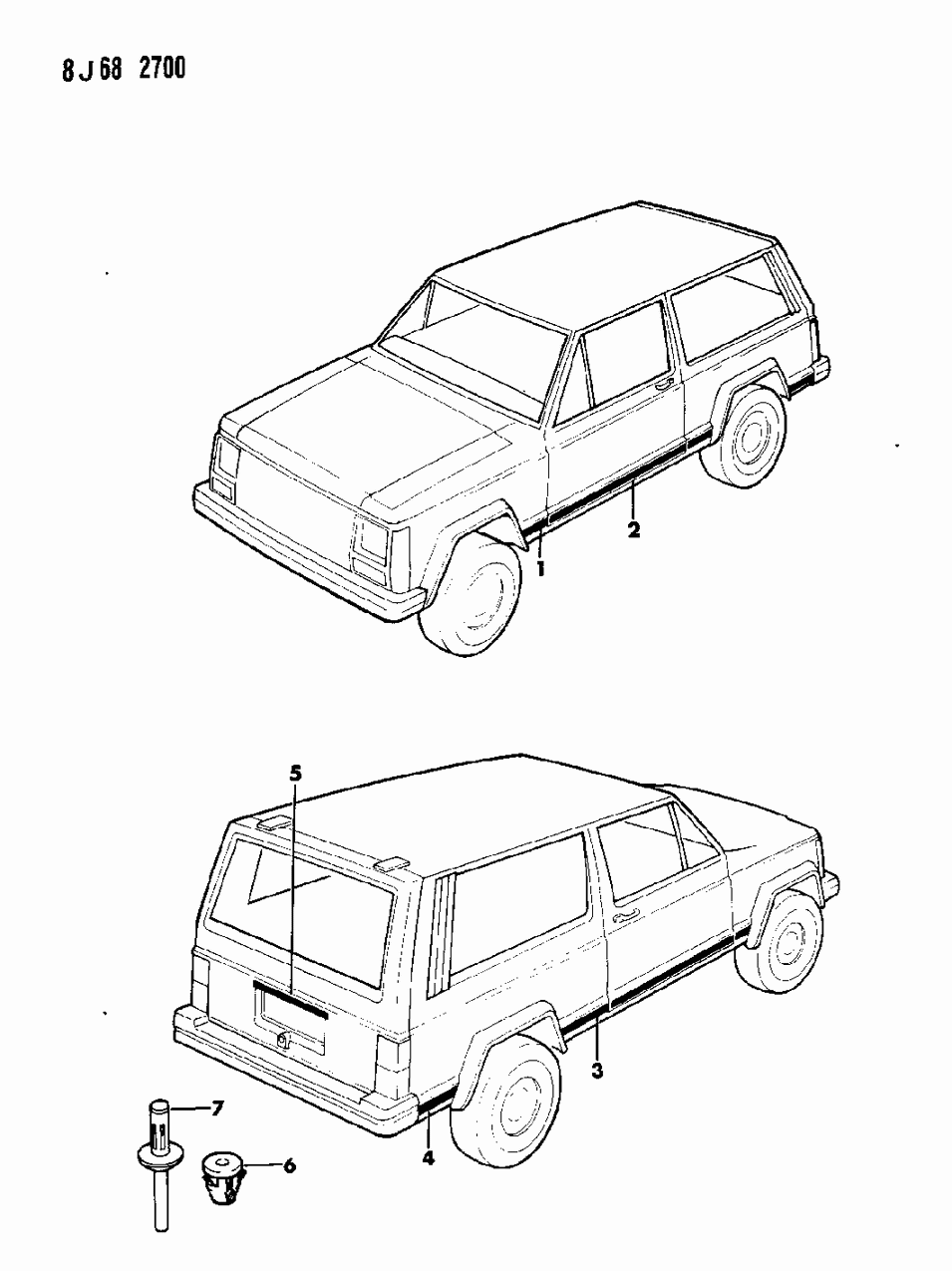 Mopar 5AJ56JXZ MOULDING-Rear Quarter Front-RH Bright