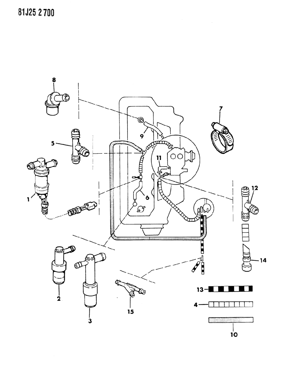 Mopar 33000721 Hose PCV Valve To PCV Valve