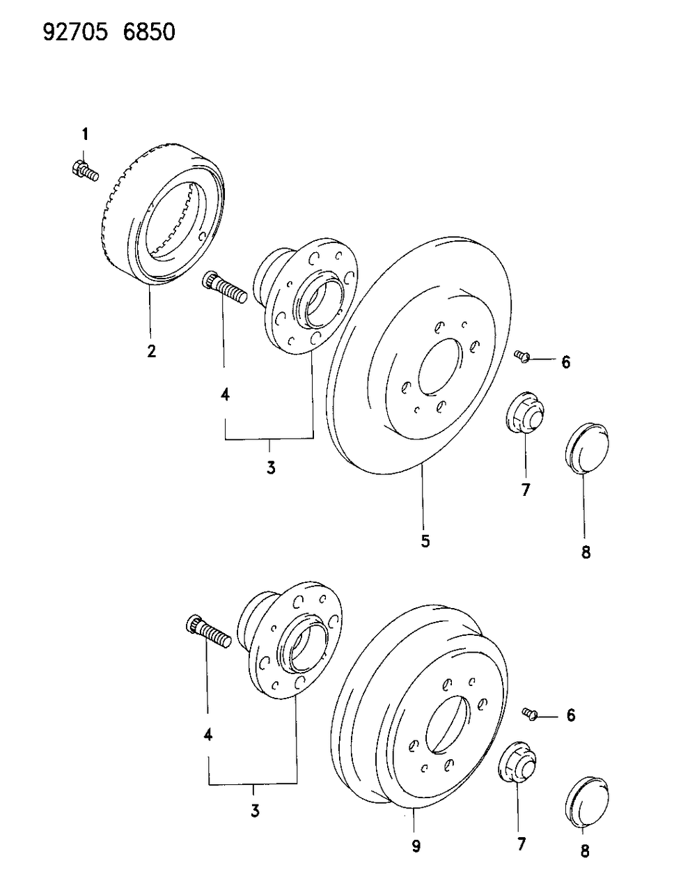 Mopar MB844919 Hub Rear Wheel