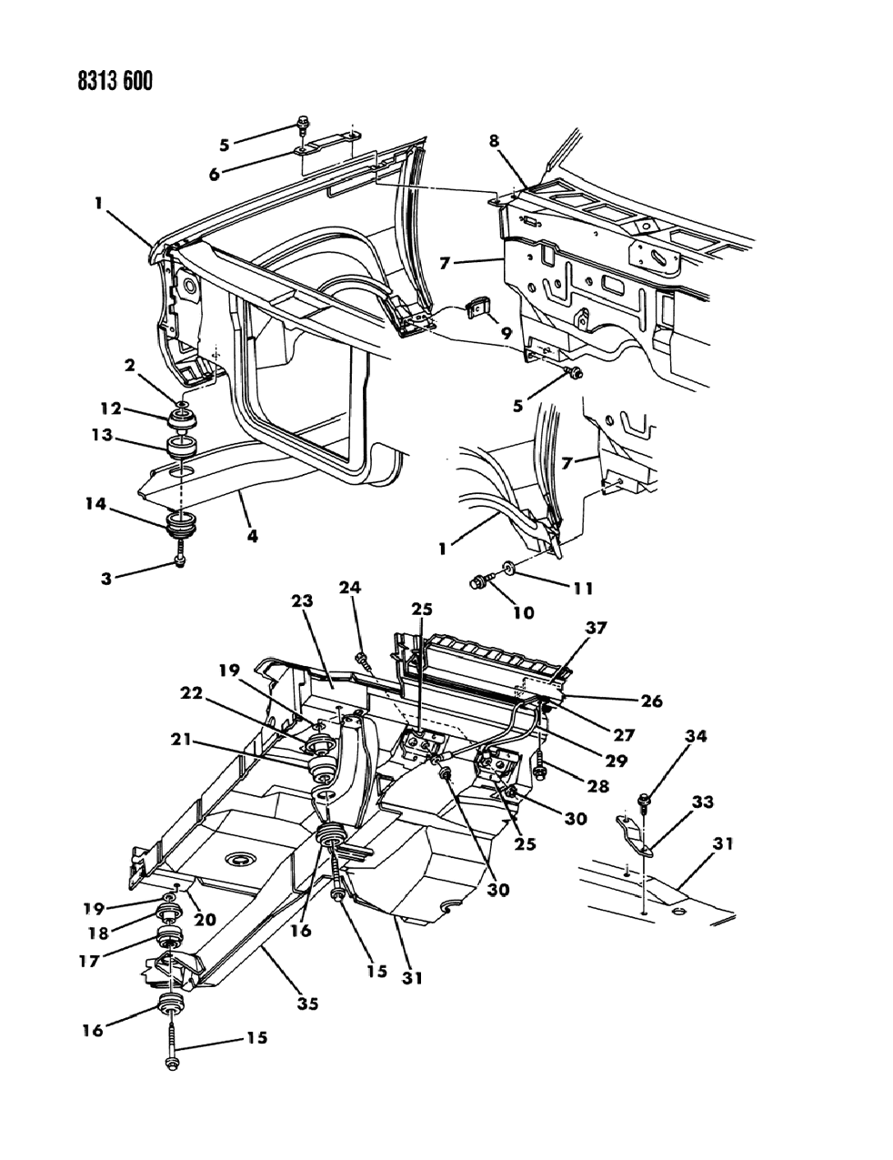 Mopar 4351272 ISOLATOR-Front Cab Compression