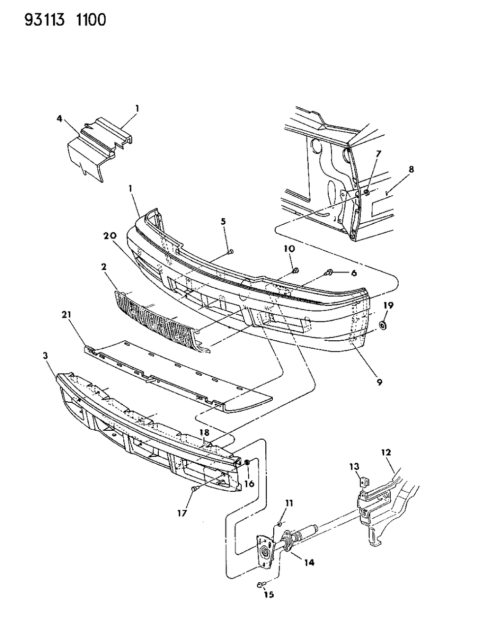 Mopar 4451275 Fascia, Front Bumper (Paint Assembly Required)