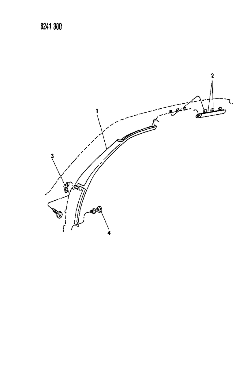 Mopar V708GR8 Moulding, Windshield & Roof Rail