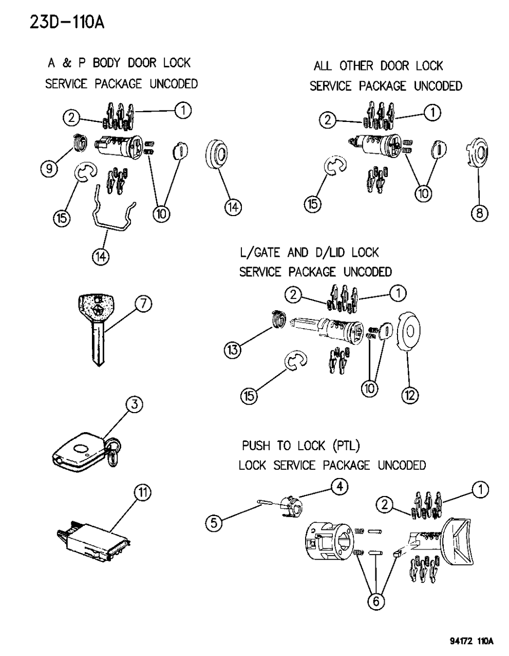Mopar 4746669 Cylinder Pkg Lock Lift Gate D 4746669 Mopar Cylinder Pkg Lock Lift Gate D