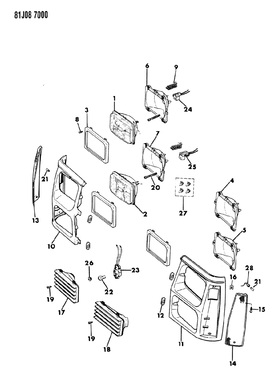 Mopar 55008046 Bezel, Headlamp Right