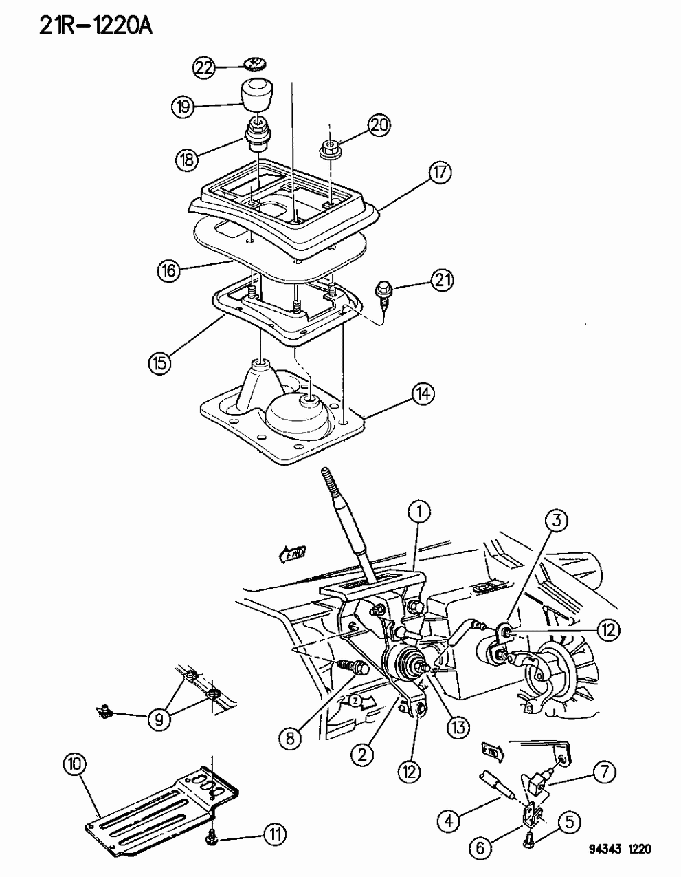 Mopar 52077795 Lever T/CASE Lower Shift