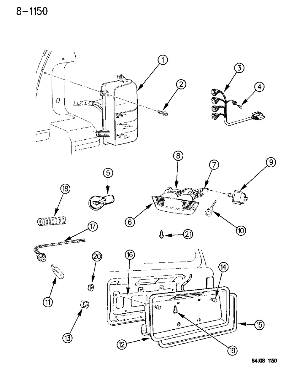 Mopar 56018444 Wiring Harness Center Hi Mounted