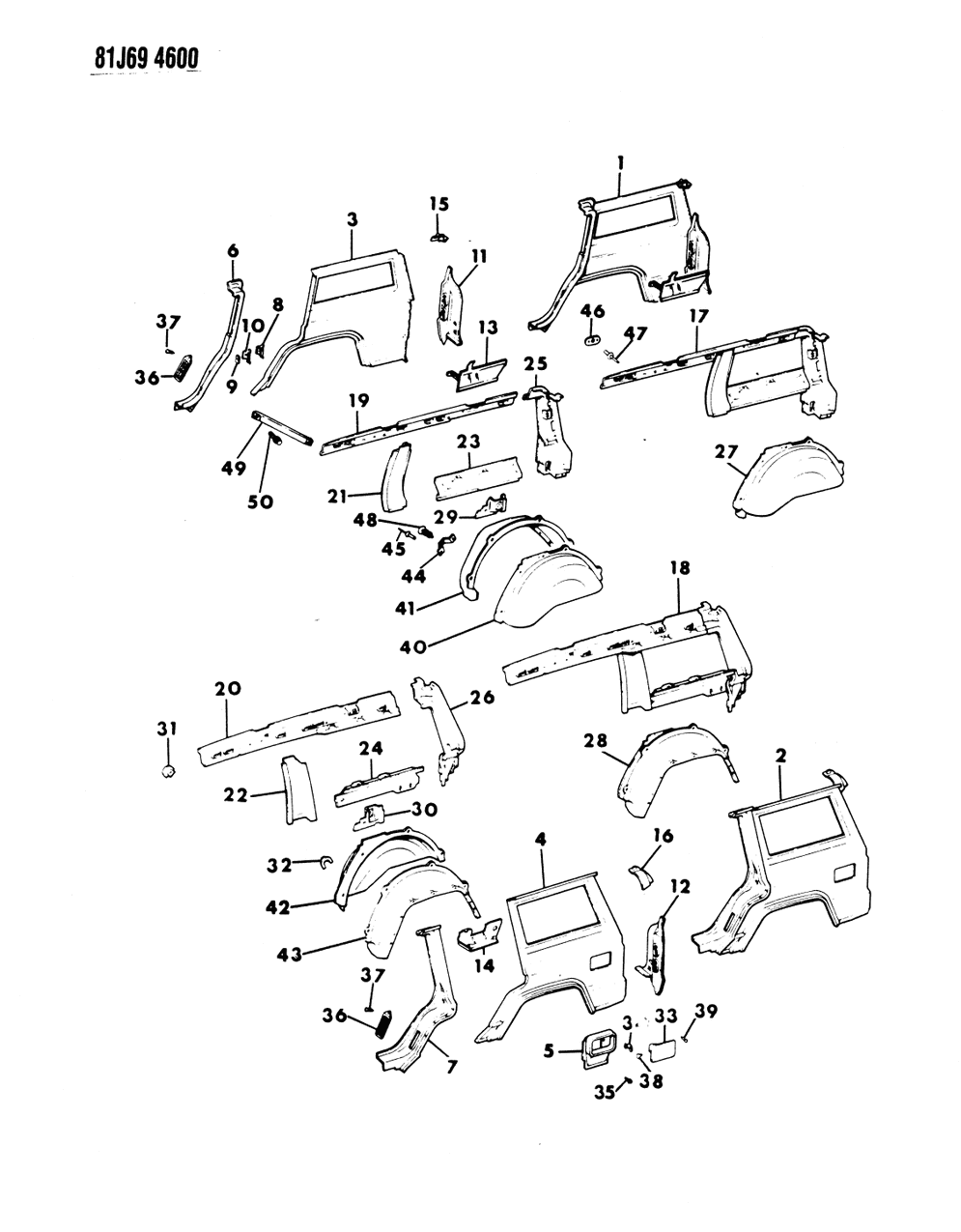 Mopar 55000130 Rail-Rear Quarter Belt