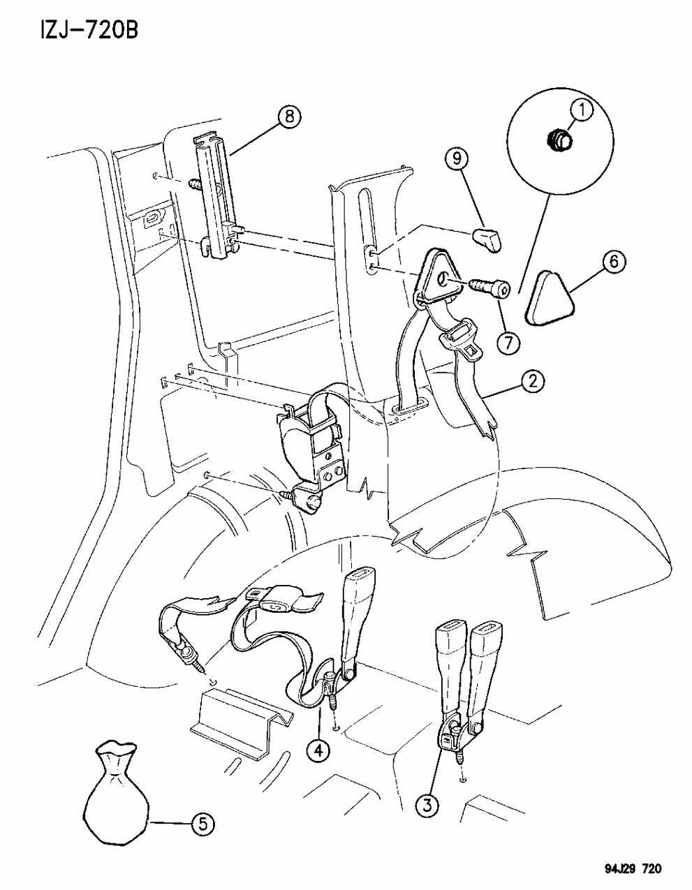 Mopar 55314897 Seat Belt Buckle Assembly