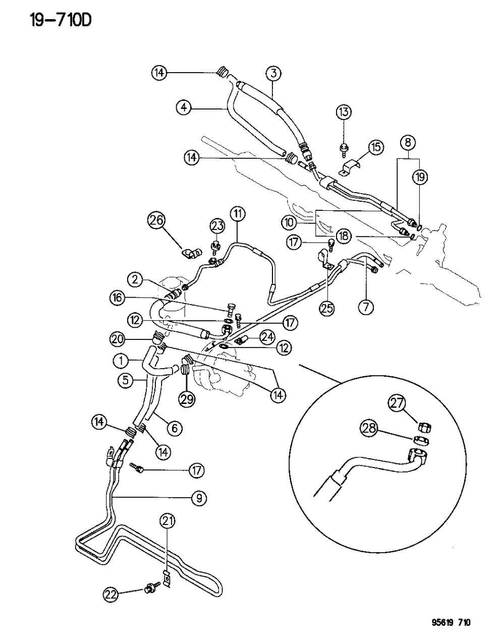 Mopar MB911562 Line Power Steering Return